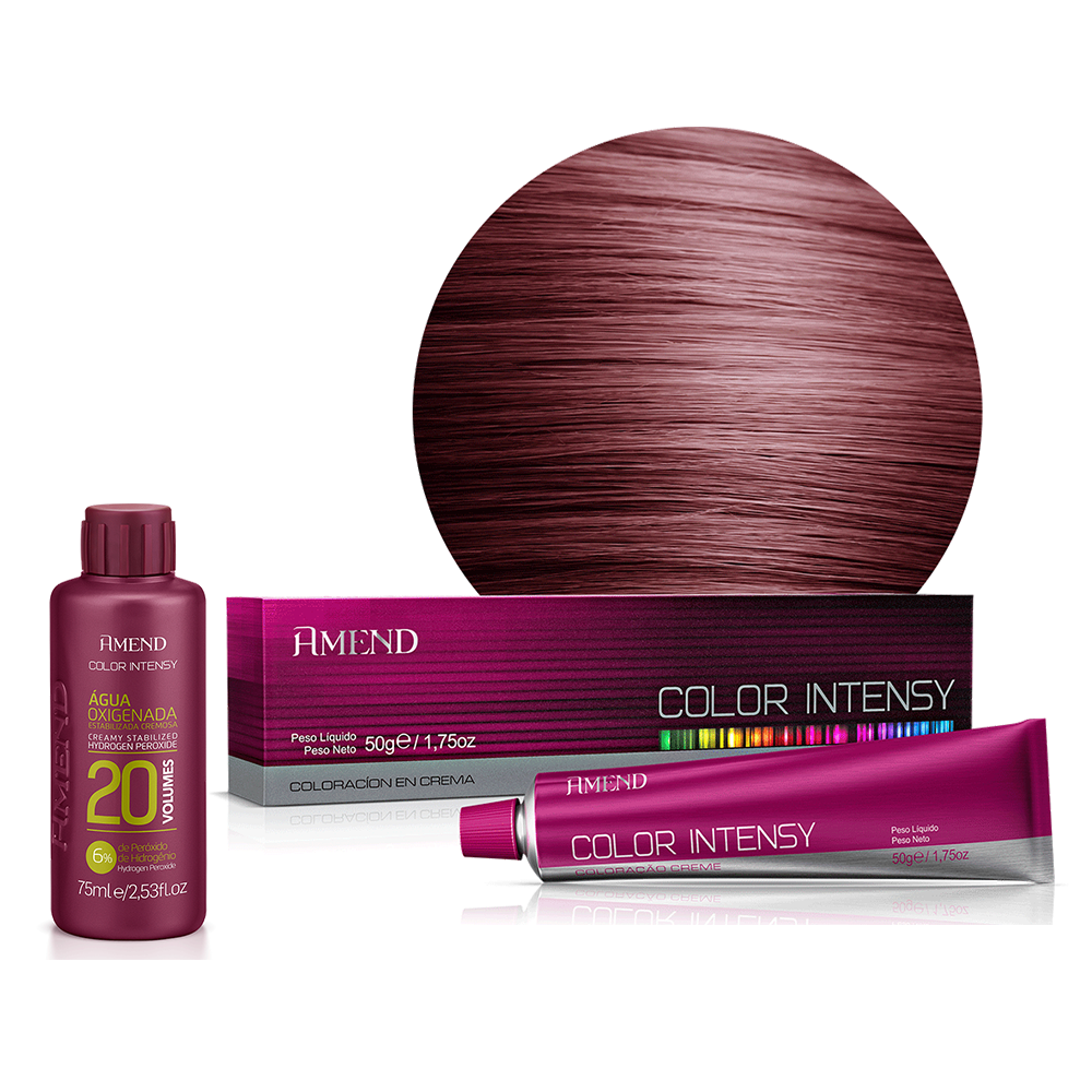 Kit Color intensy 6.66 Louro Escuro Vermelho Intenso + OX 20